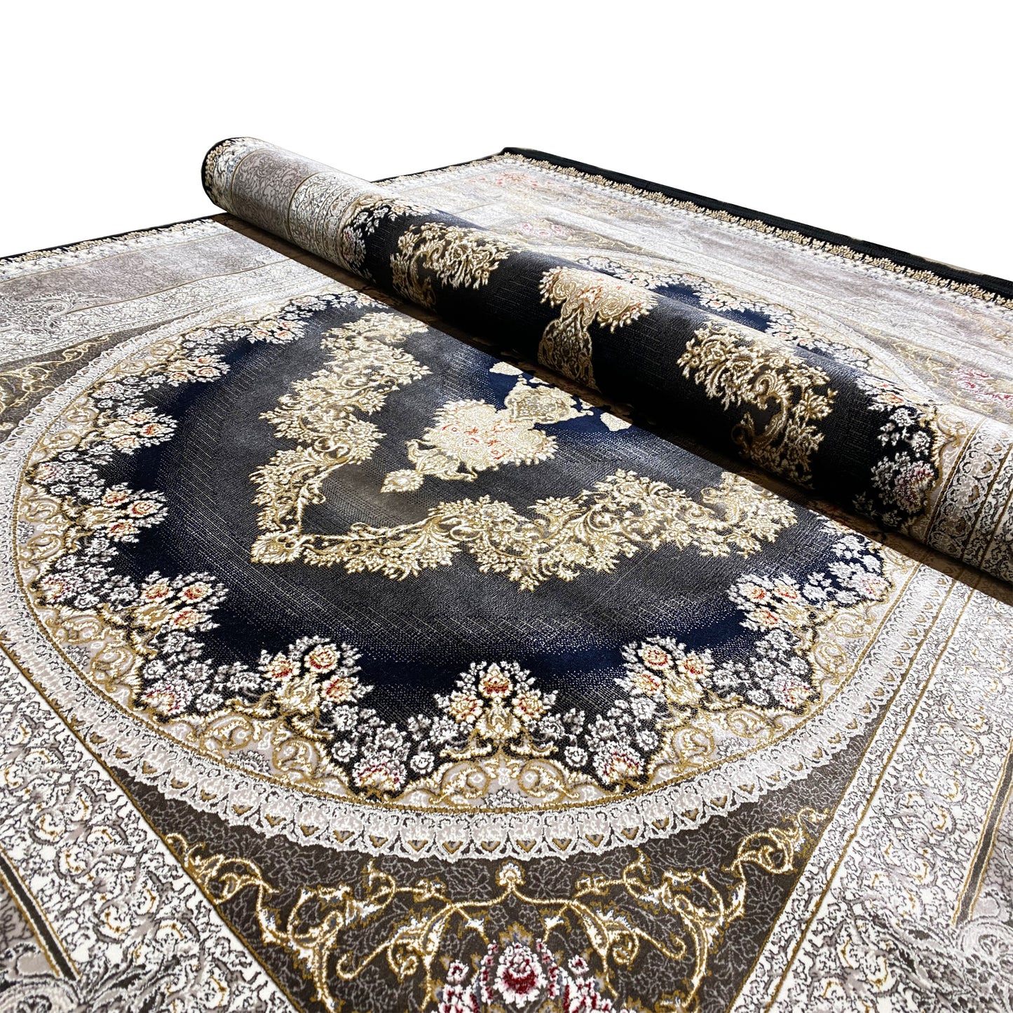 マリンブルーのカーペット 170x240cm