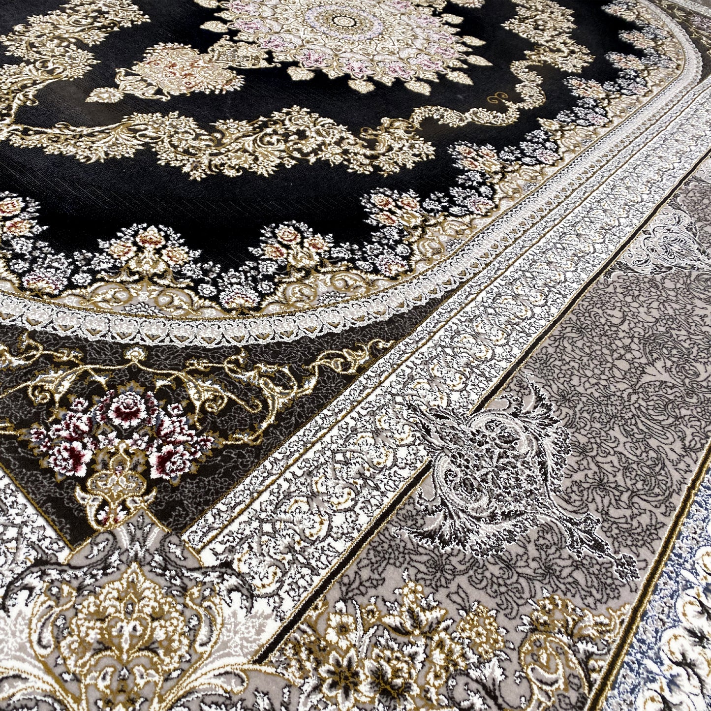 マリンブルーのカーペット 170x240cm