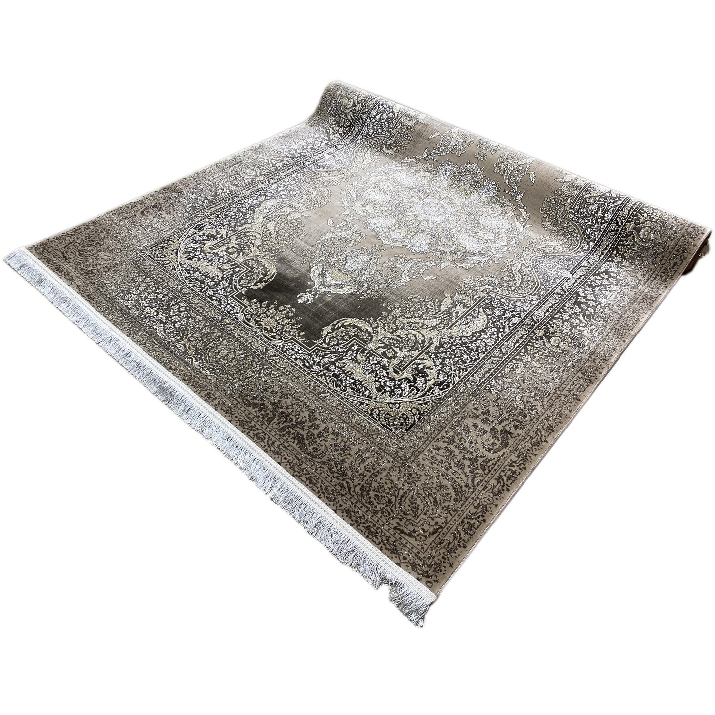 アンティークシルバー メダリオン 170x240cm