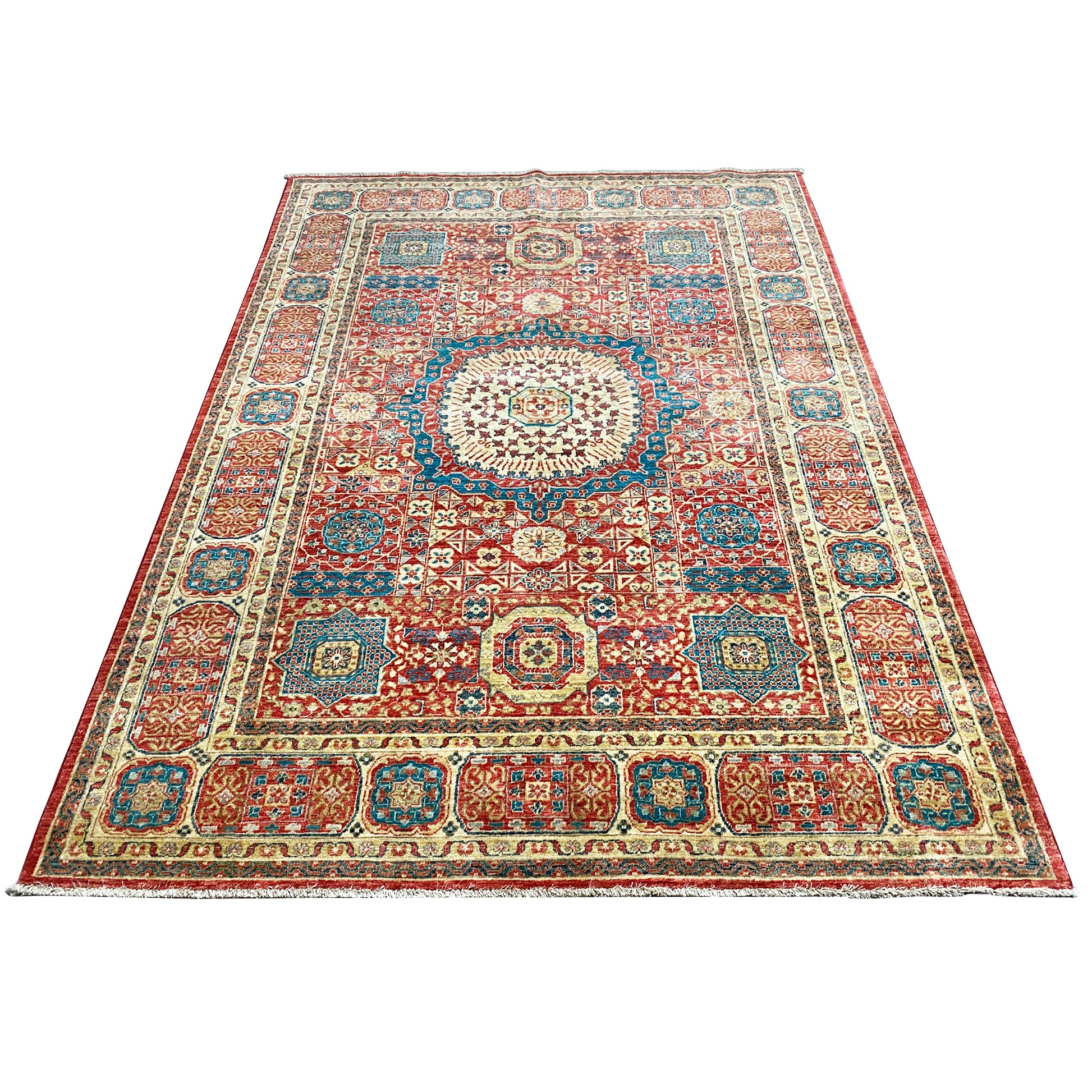 Roter Mamluk Teppich, 236x172 cm - German Carpet Shop