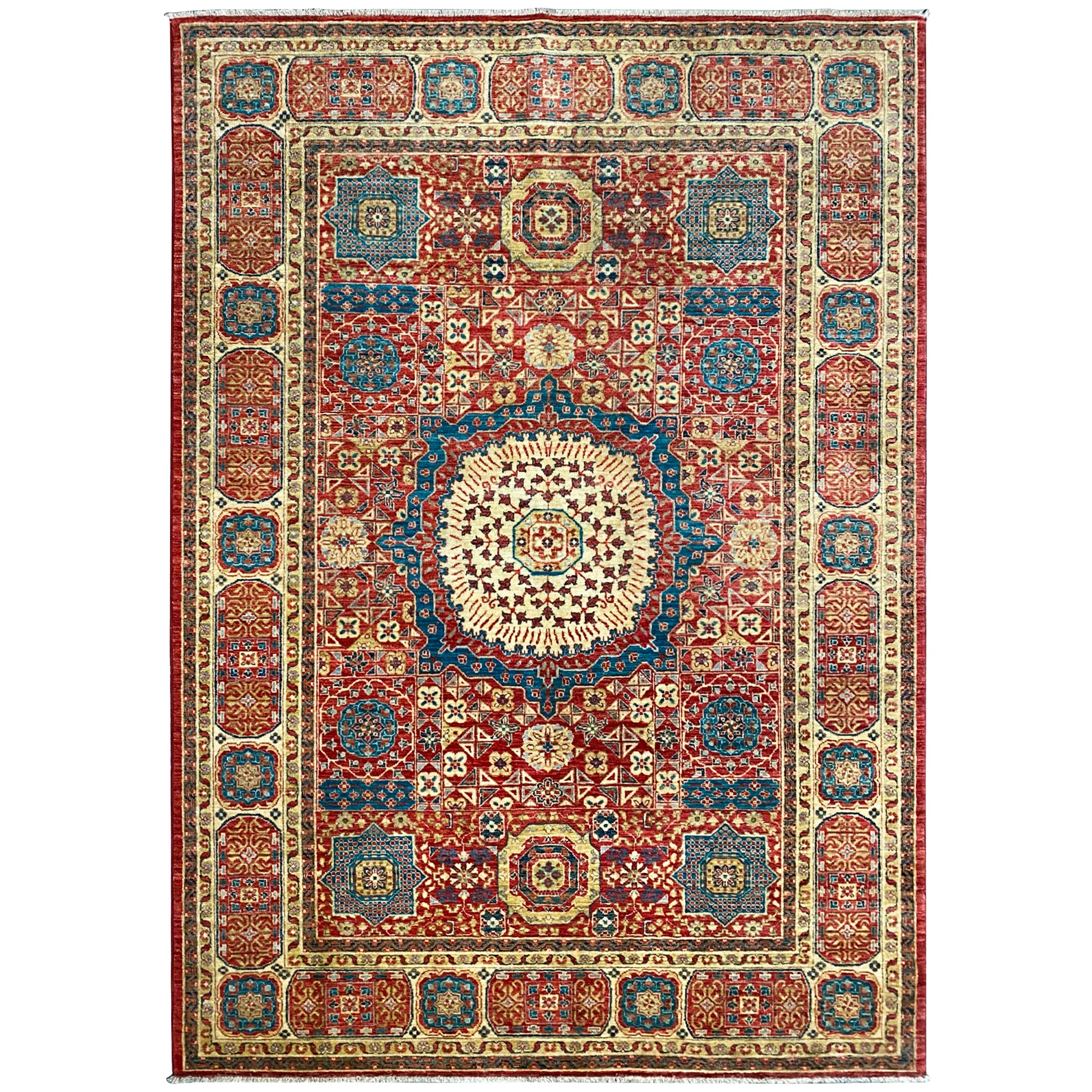 Roter Mamluk Teppich, 236x172 cm - German Carpet Shop