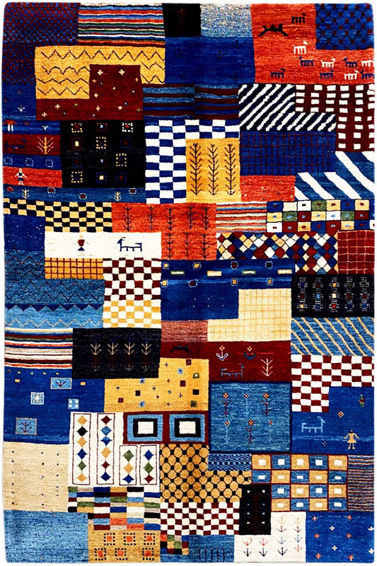 Gabbeh Teppich (170x240 cm / 6x8 ft) - German Carpet Shop