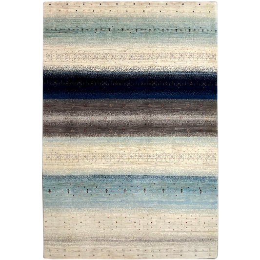 Gabbeh Exklusiver Teppich Blau/Grau 299x196 cm - German Carpet Shop