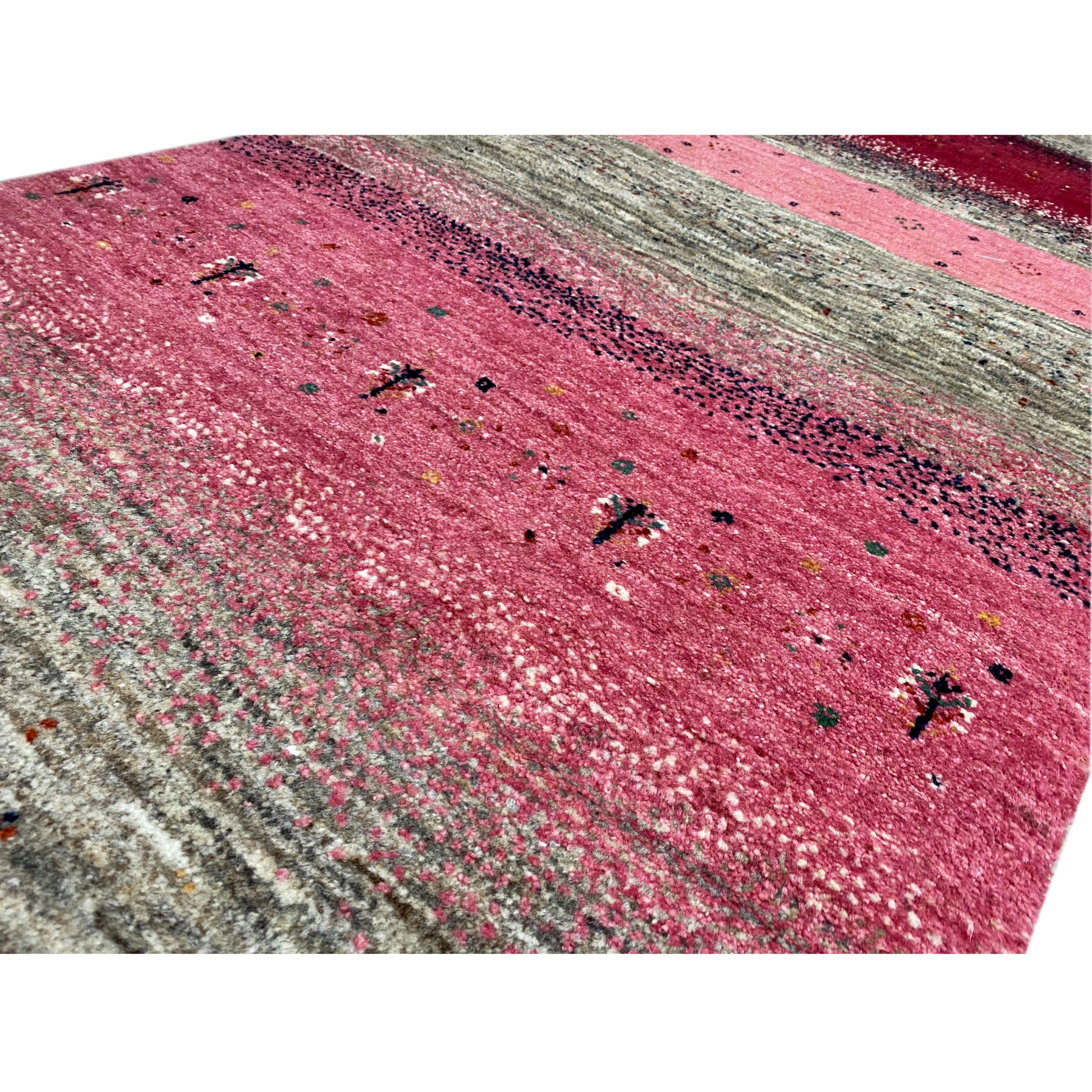 Rosa Gabbeh Teppich Läufer 296x81 cm - German Carpet Shop