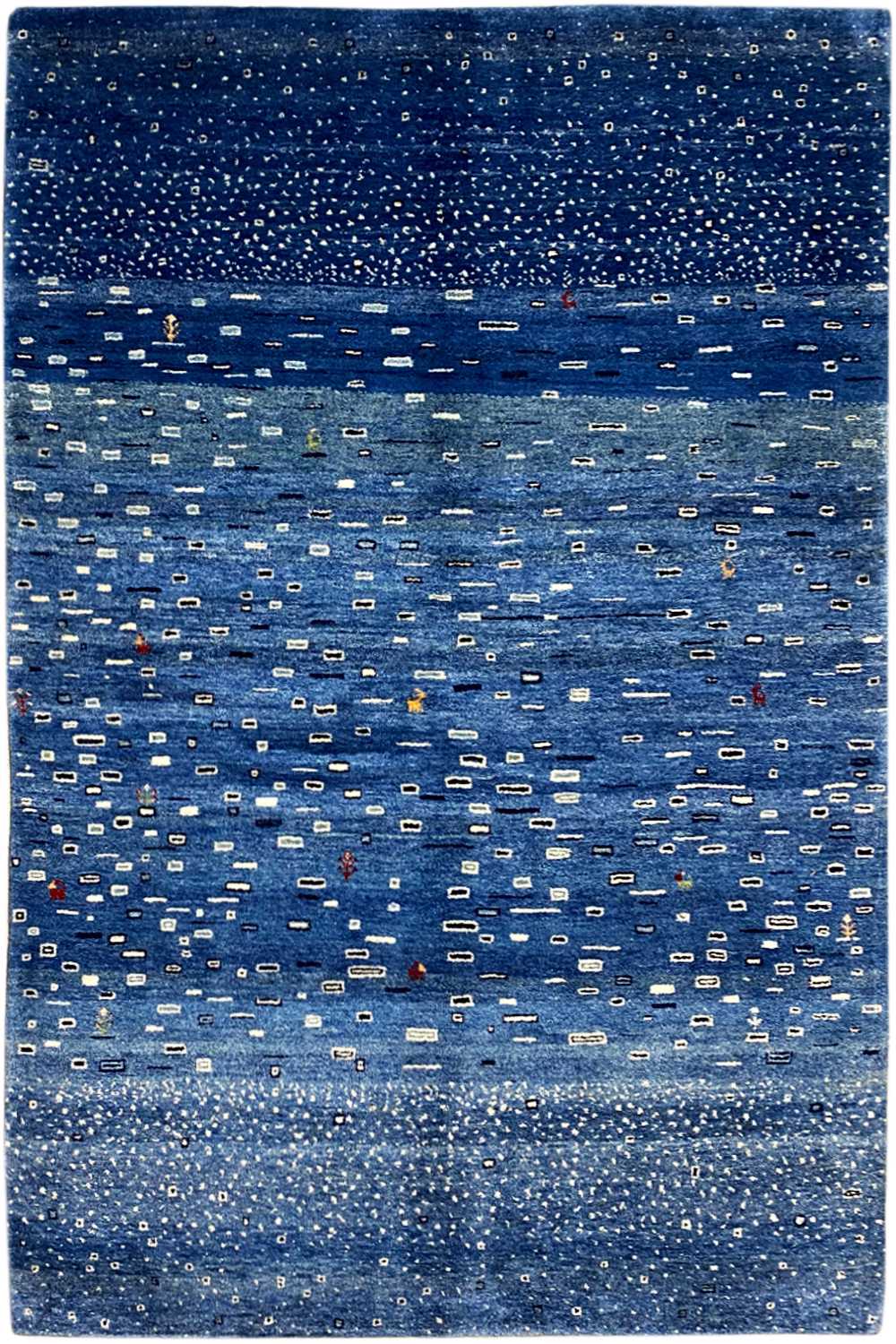 Blauer Gabbeh Teppich 170x240cm - German Carpet Shop