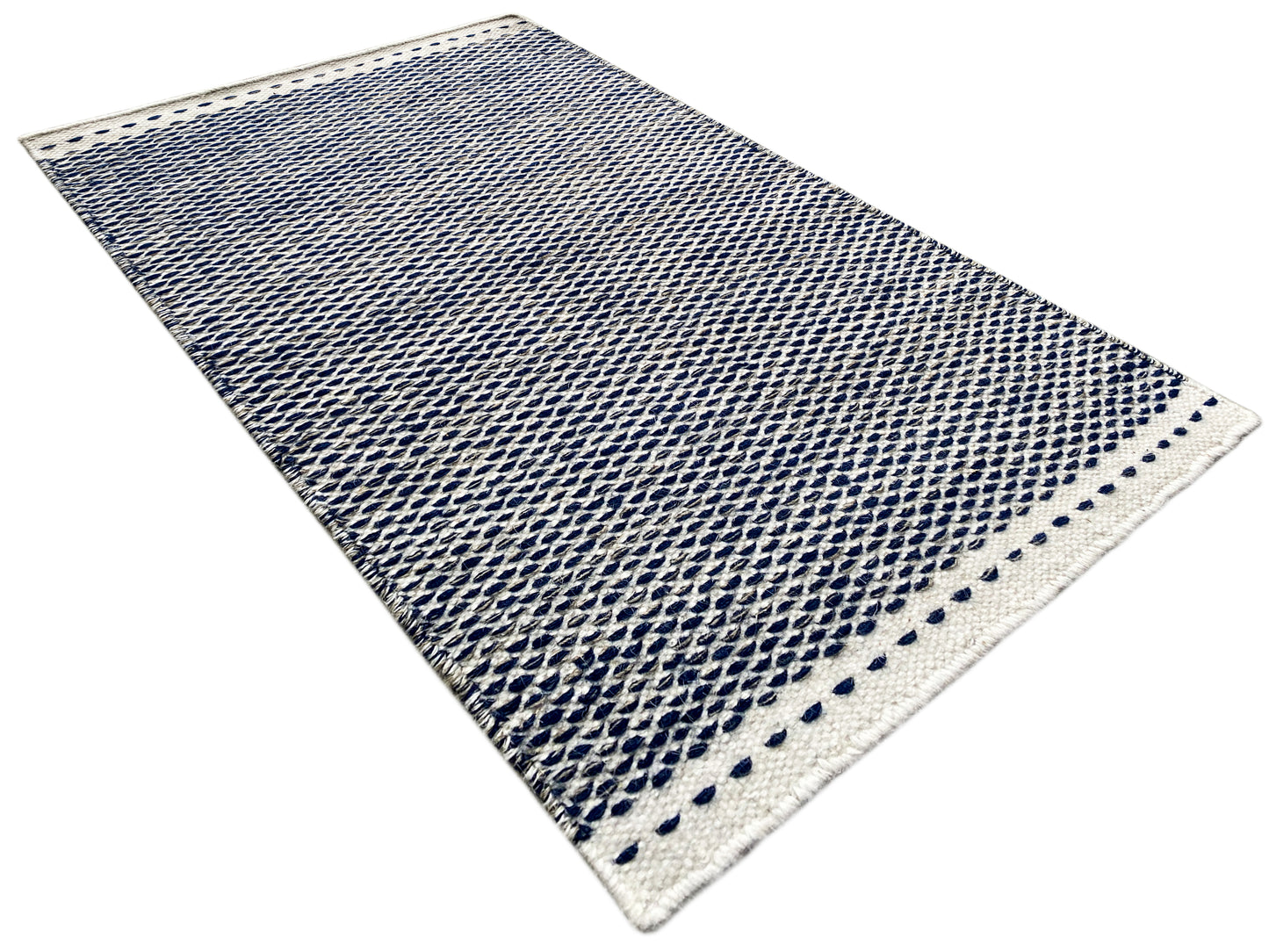 ブルー ケリム絨毯 - 60x90 cm