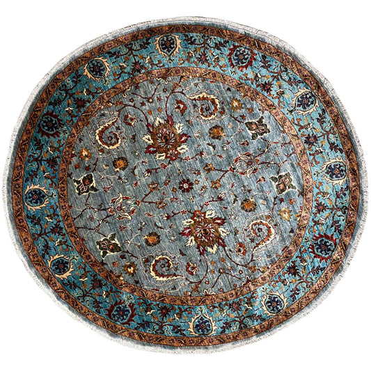 Runder Khorjin-Wollteppich, 207x205 cm - German Carpet Shop