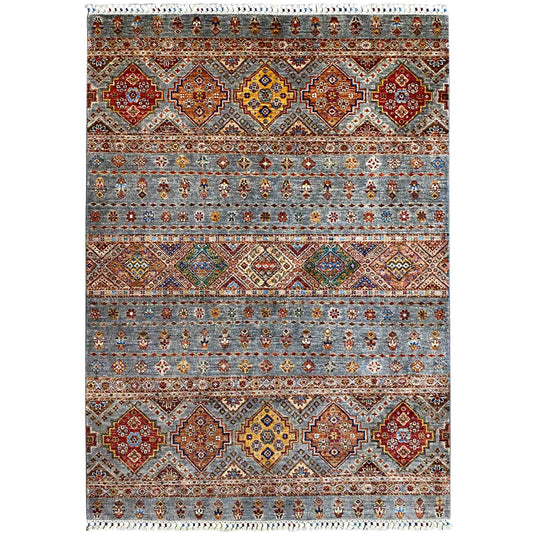 Khorjin-Teppich - Geometrisches Stammesdesign, 217x162 cm - German Carpet Shop