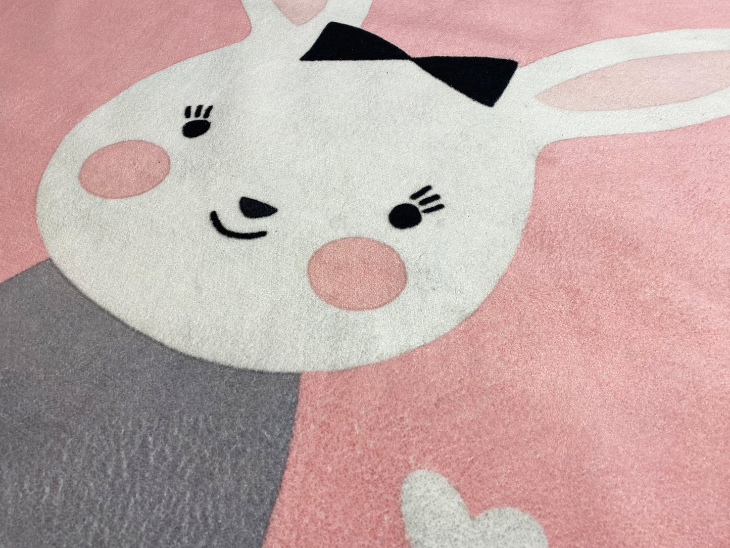 丸型子供用ラグ うさぎ柄、120 cm
