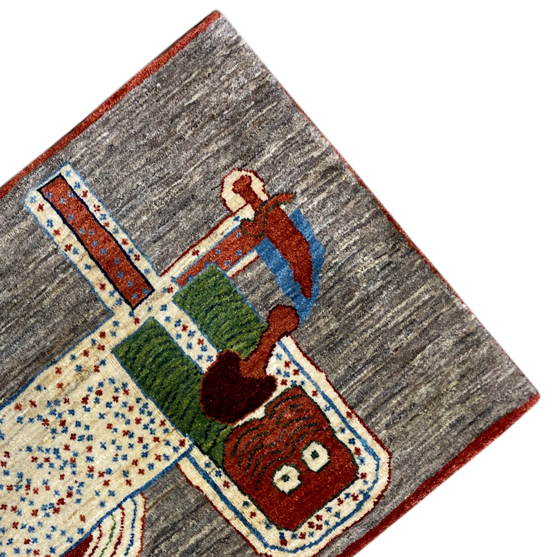 Löwen Gabbeh Teppich 117x79 cm - German Carpet Shop