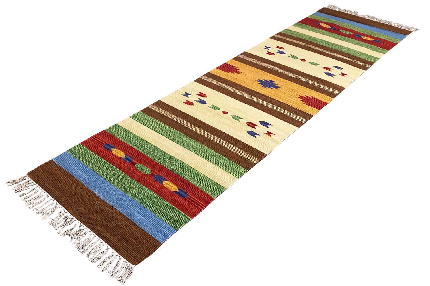 Moderner Kelim Läufer Teppich - Samak (80x300 cm) - German Carpet Shop