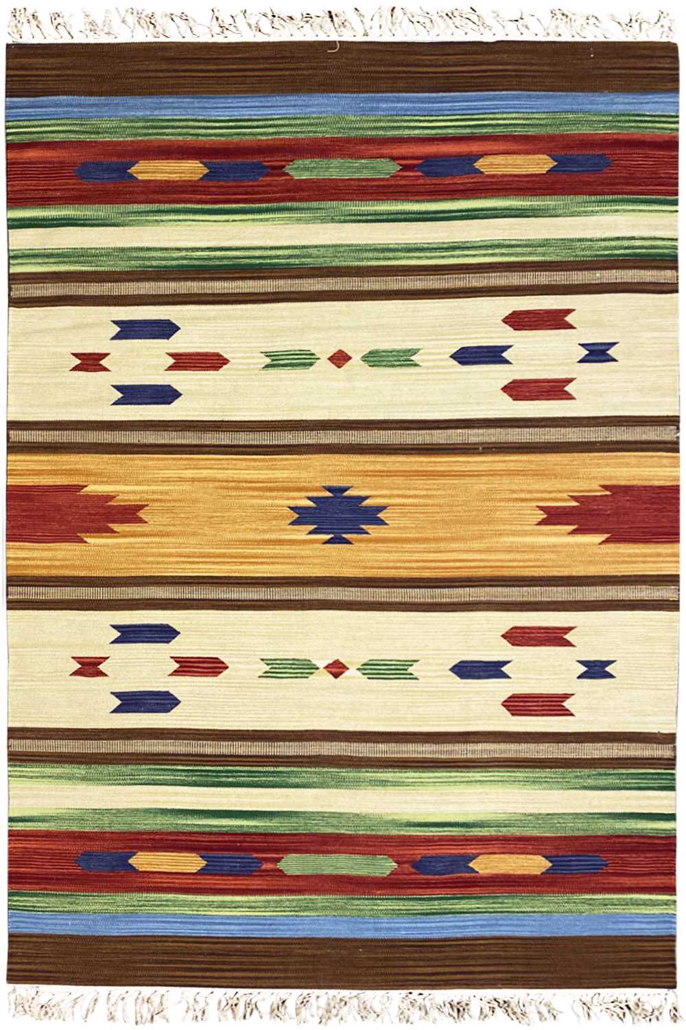 Mehrfarbiger Moderner Kelim Teppich - Samak AKE 1207 - German Carpet Shop