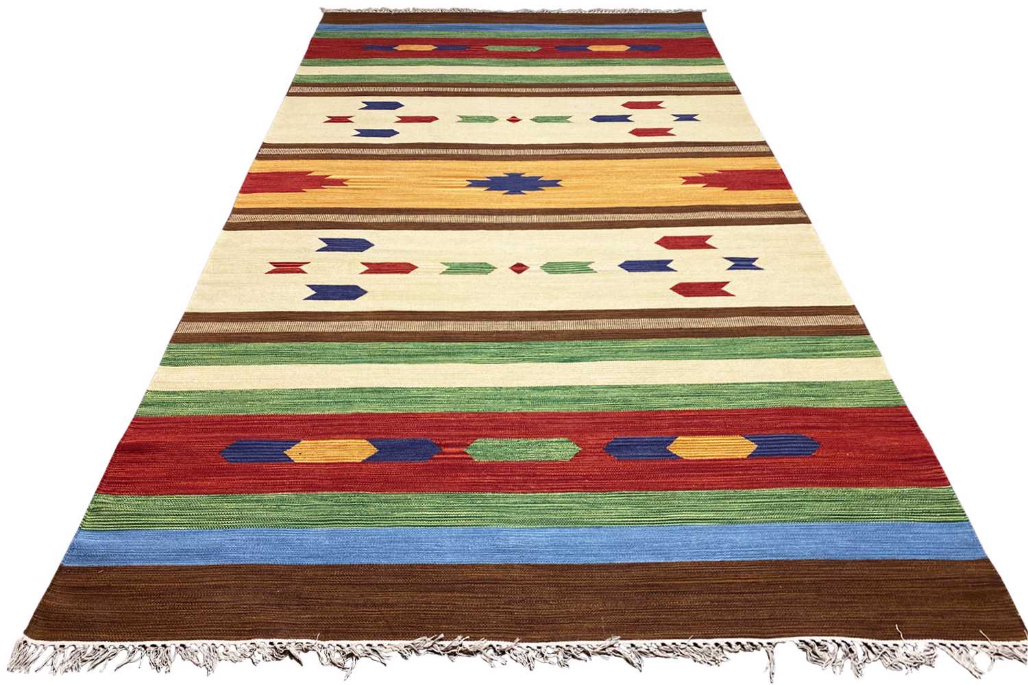 Mehrfarbiger Moderner Kelim Teppich - Samak AKE 1207 - German Carpet Shop