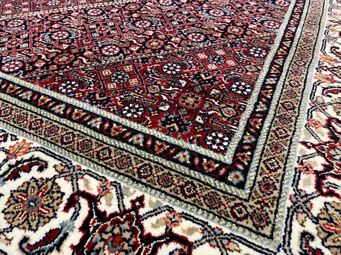 Handgeknüpfter Bidjar Teppich rot, Premium Wolle, zeitloser Klassiker