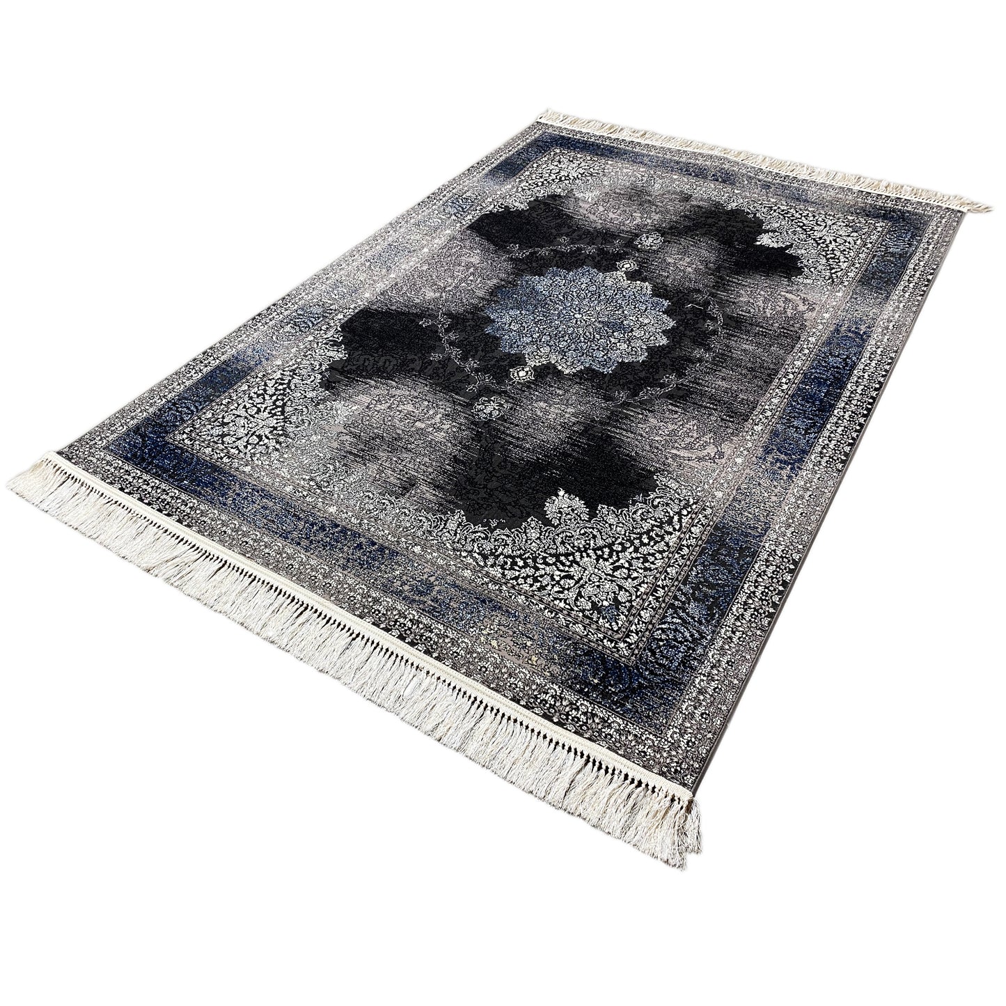 Orientteppich Amsterdam Polypropylen Schwarz Blau 160x230 pflegeleicht