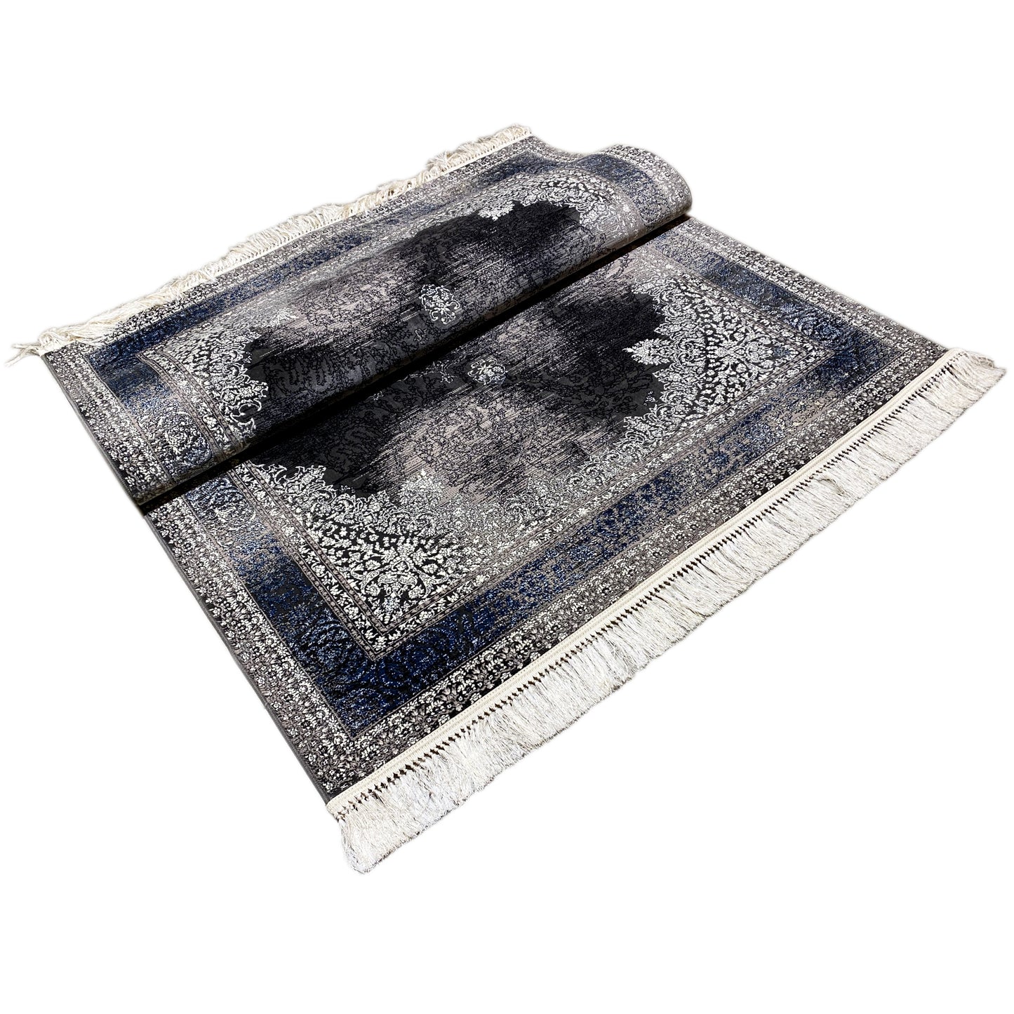 Wohnzimmer Teppich Amsterdam Orientstil Schwarz Blau 160x230