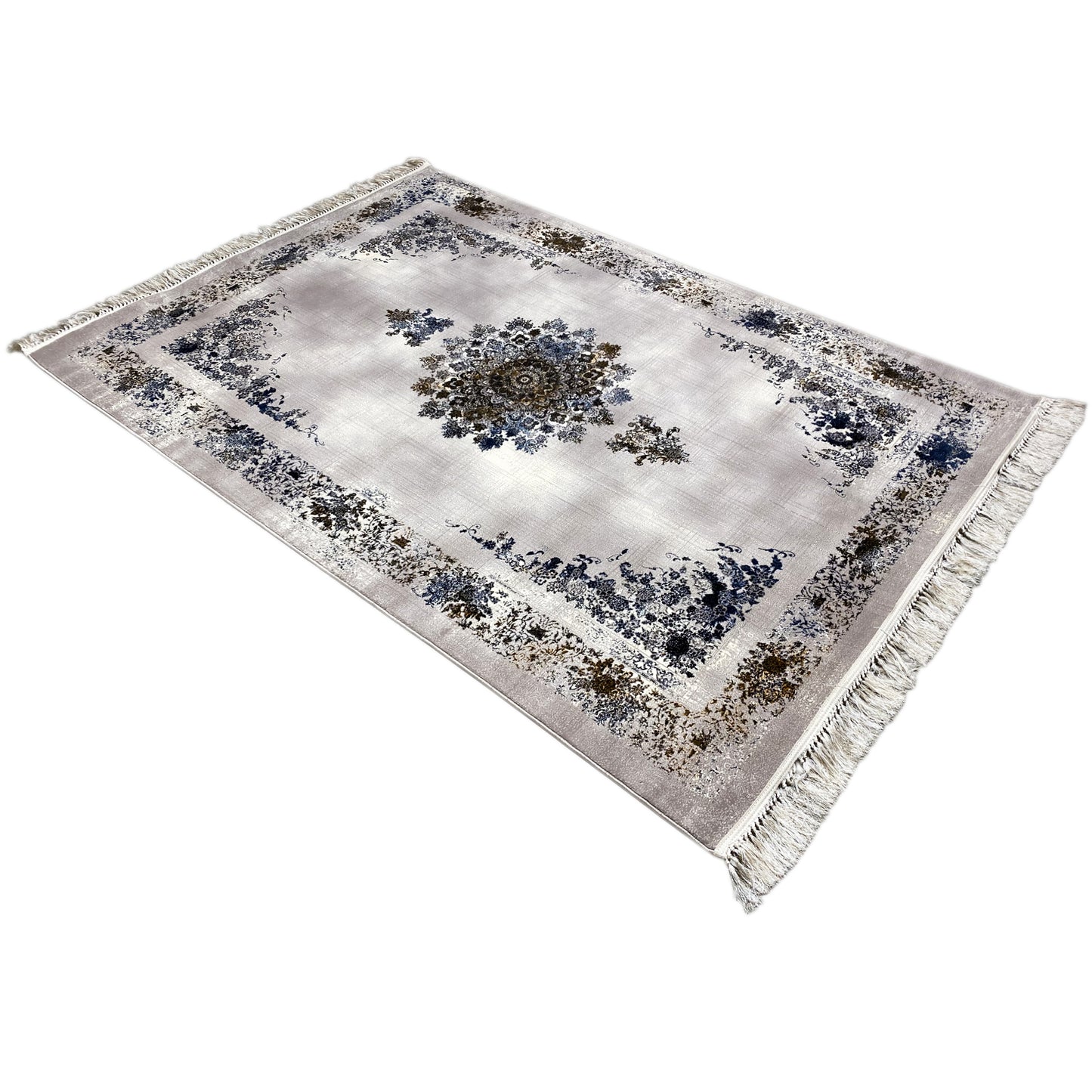 Gewebter Teppich Polypropylen Orientstil Blau Braun 160x230 Esszimmer
