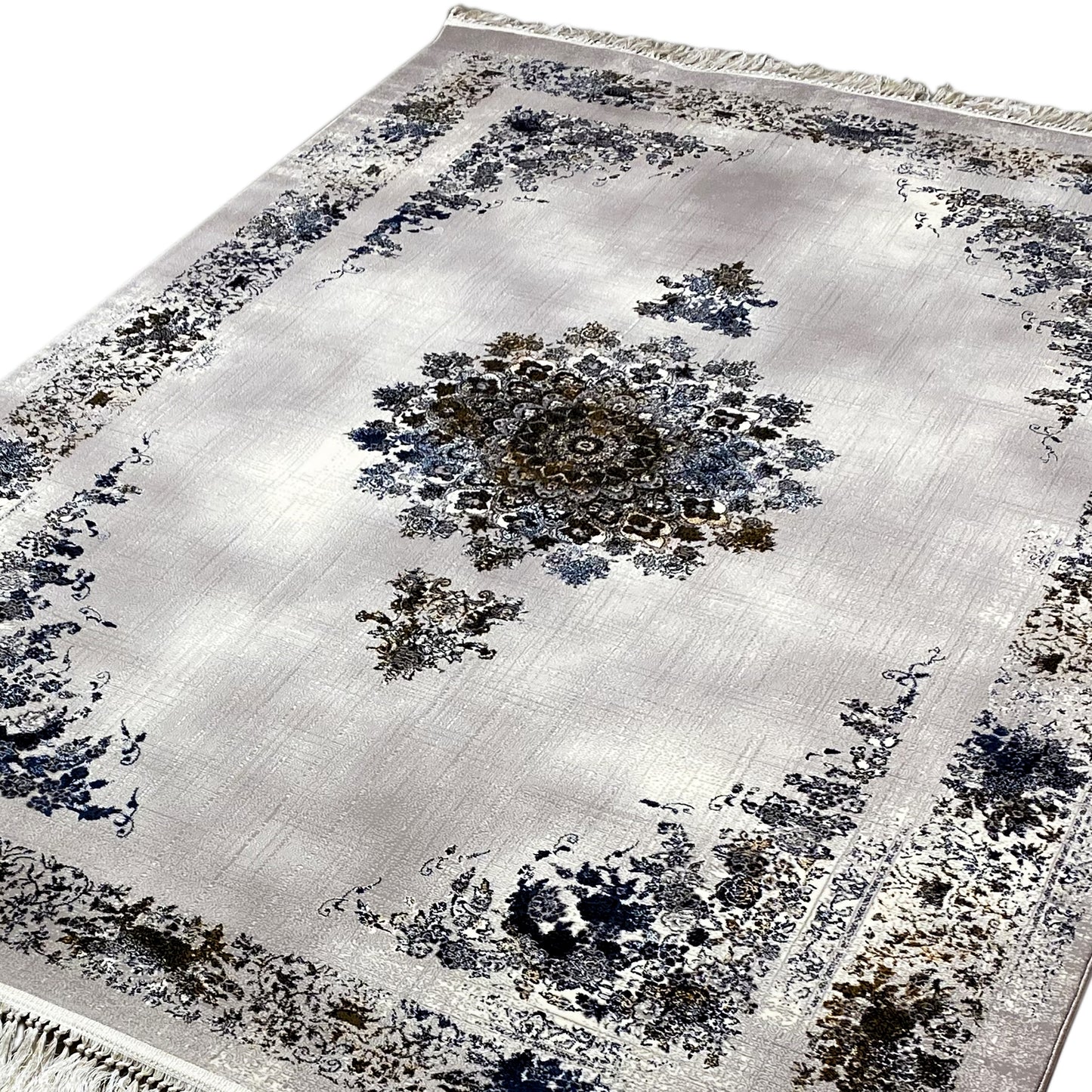 Area rug Polypropylen Medaillon Blau Braun 160x230 pflegeleicht