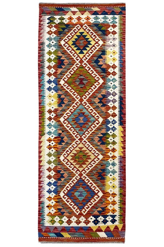 Kelim Afghan Läufer - (192x64 cm) - German Carpet Shop