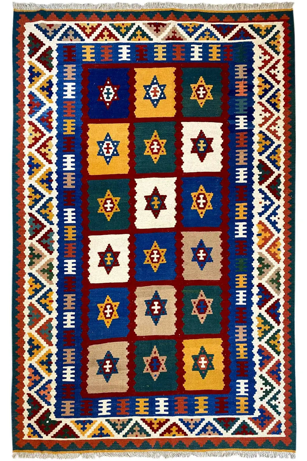 Kilim Qashqai - 802428 (250x168 cm) - Premium Kelim from German Carpet Shop - Just €359! Shop now at German Carpet Shop