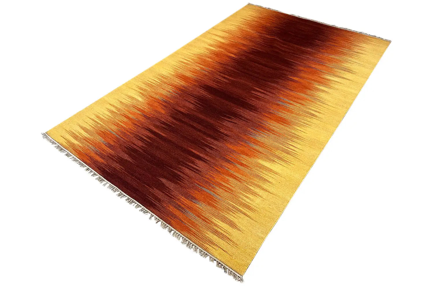 Gelber Kelim Dhurrie Teppich 160x230 cm - German Carpet Shop