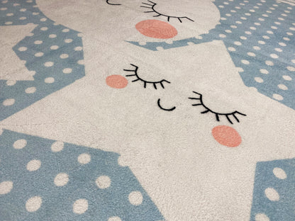 子供用ラグ「スターズワールド」、ブルー、140x200 cm