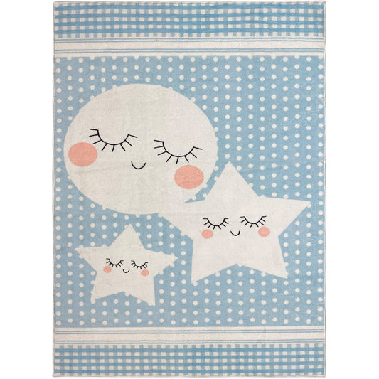 子供用ラグ「スターズワールド」、ブルー、140x200 cm