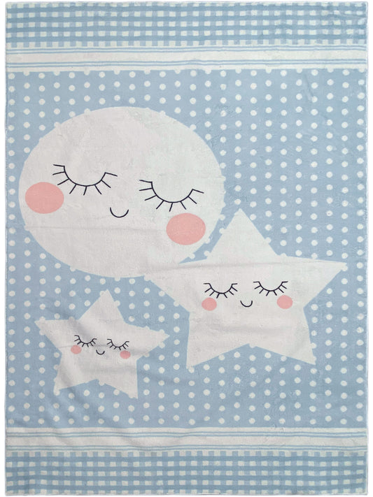 子供用ラグ「スターズワールド」、ブルー、90x160 cm