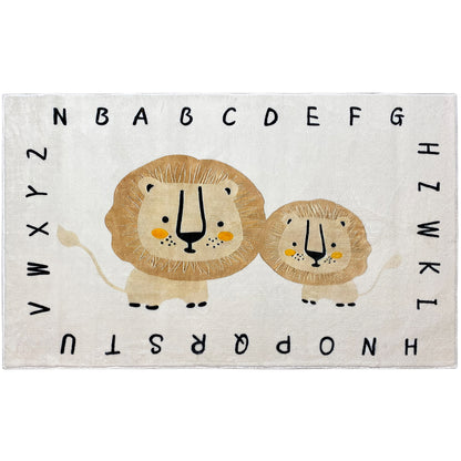 子供用ラグ「ライオン」、ベージュ、90x160 cm