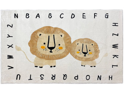 子供用ラグ「ライオン」、ベージュ、90x160 cm