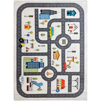 子供用絨毯「ストラーセ」、グレー、140x200 cm