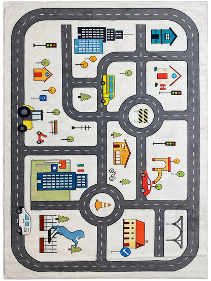 子供用絨毯「ストラーセ」、グレー、140x200 cm