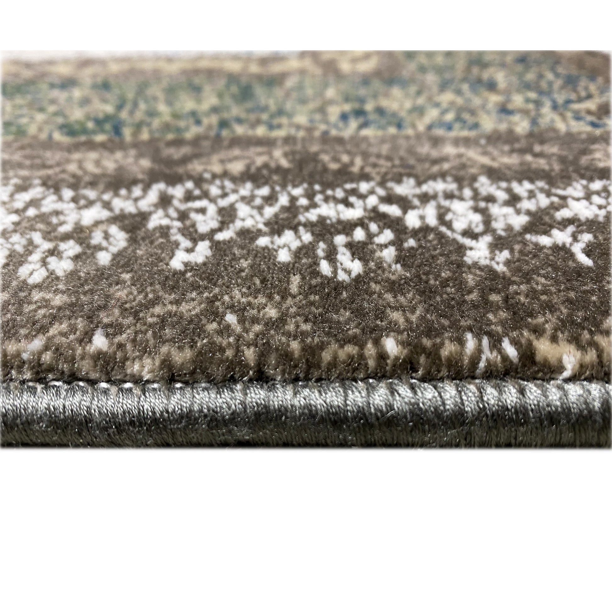 Grün-Grau-Teppich, maschinell hergestellt, 100% hitzebehandeltes Acryl.