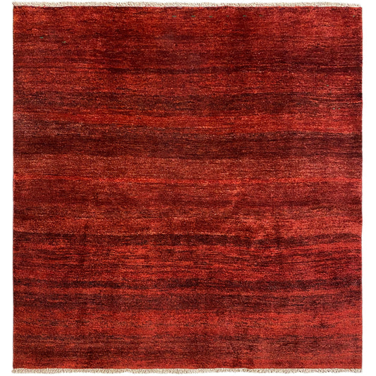 Rotbrauner Gabbeh-Teppich mit feinem Schlingenmuster, rechteckig, 175x171 cm
