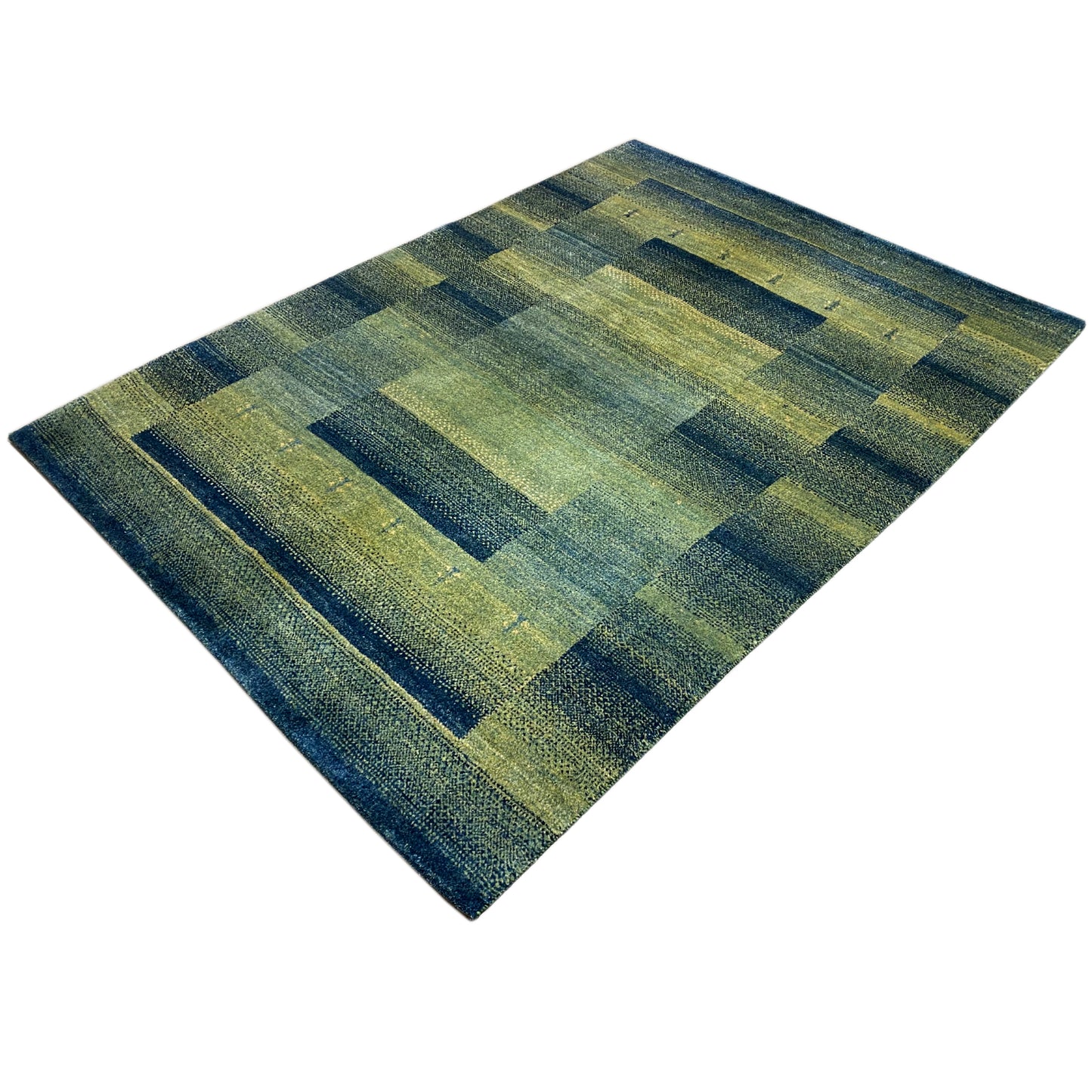 Gabbeh Teppich Grün/Grün 201x146 cm - German Carpet Shop
