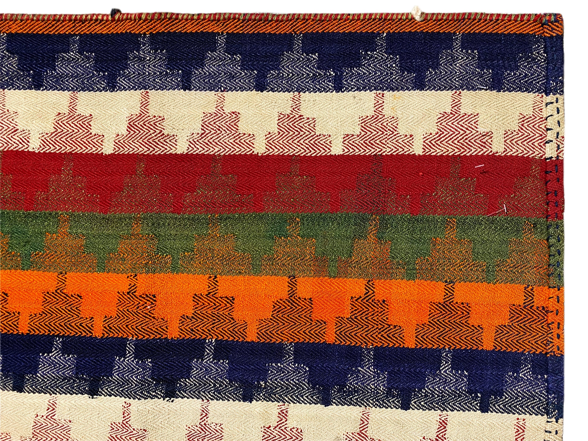 Salon geometrischer Jajim Teppich mit farbenreichen Streifen