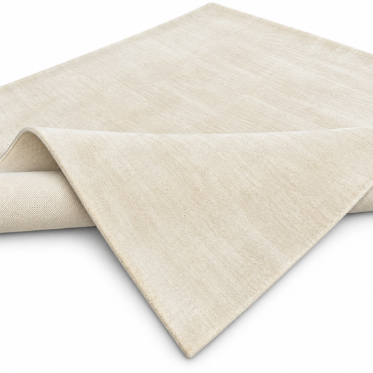 Loom Luri Teppich, cremefarbener Flachgewebe-Teppich; Kante leicht hochgezogen