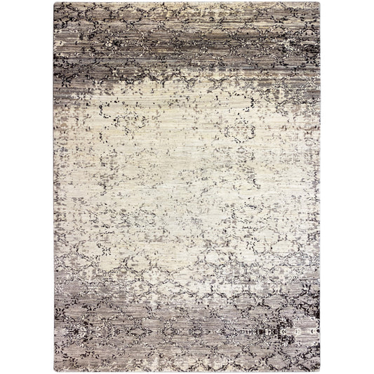 ベージュグレーの抽象柄ラグ、長方形、細かな質感（299x200 cm）