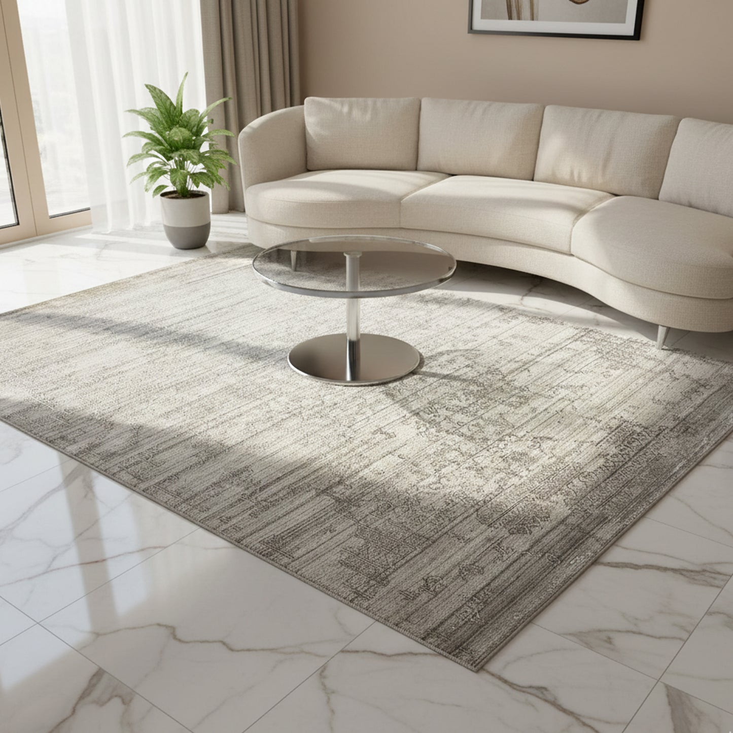 Wohnzimmer Moderner Woll-Viskose Teppich groß 337x242 cm für Wohnzimmer