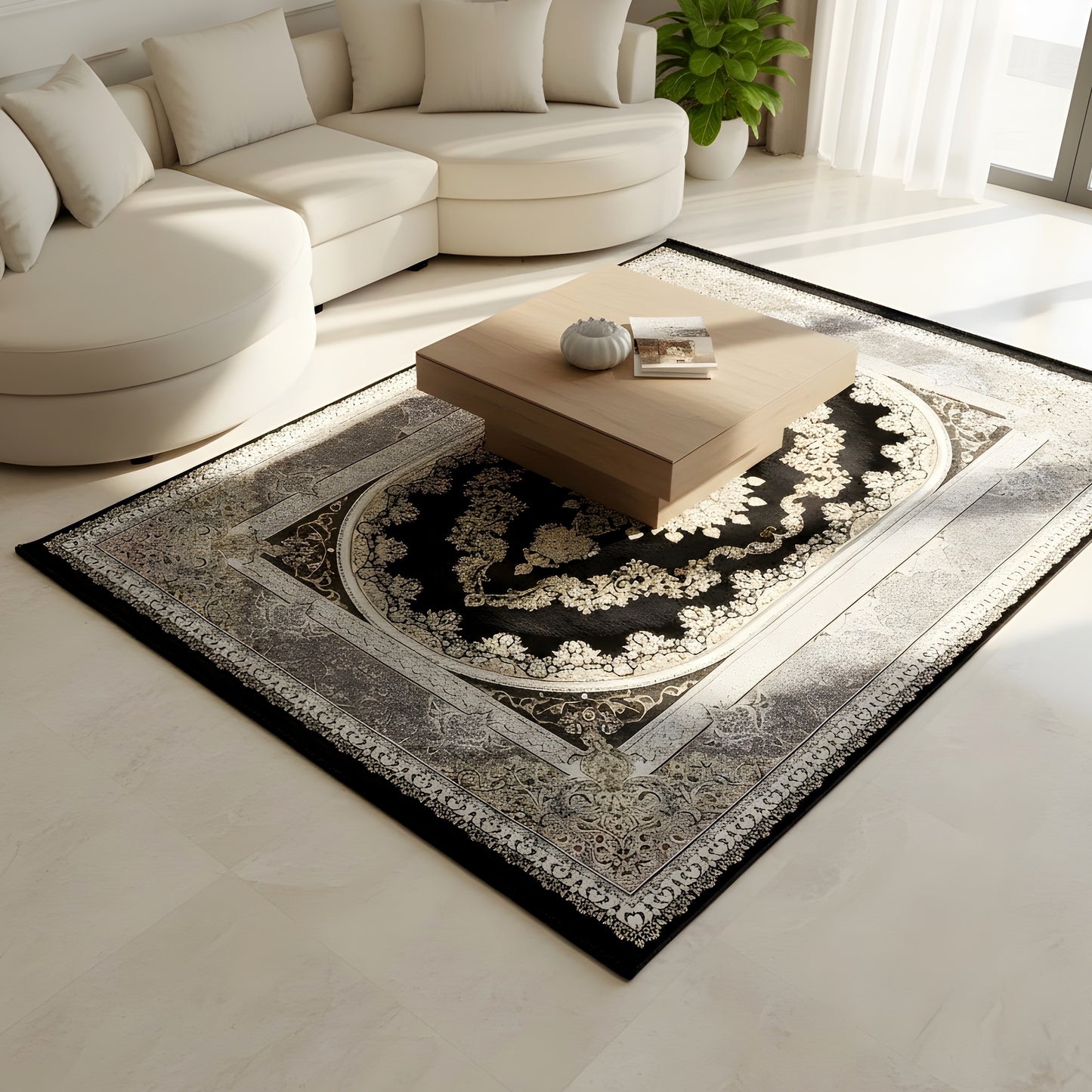 マリンブルーのカーペット 170x240cm