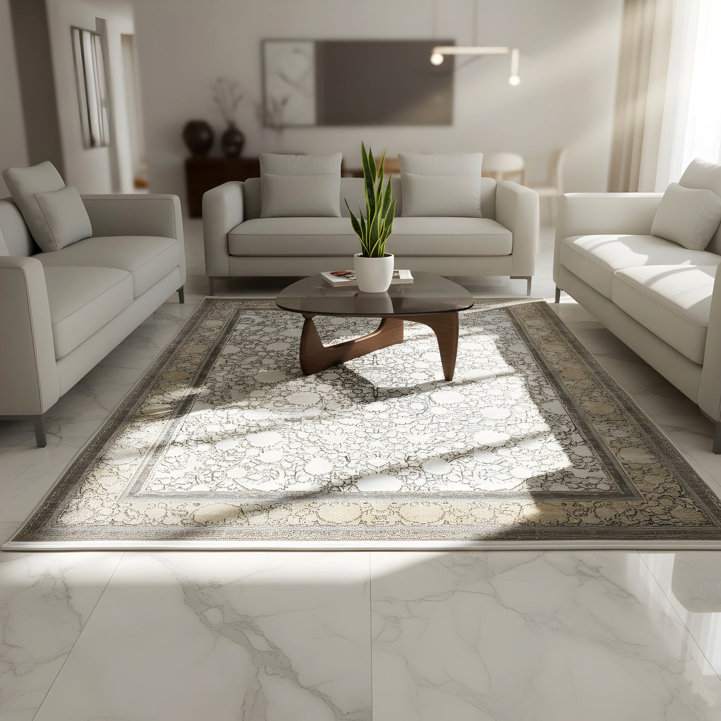 シルバーゴールドカーペット 170x240cm