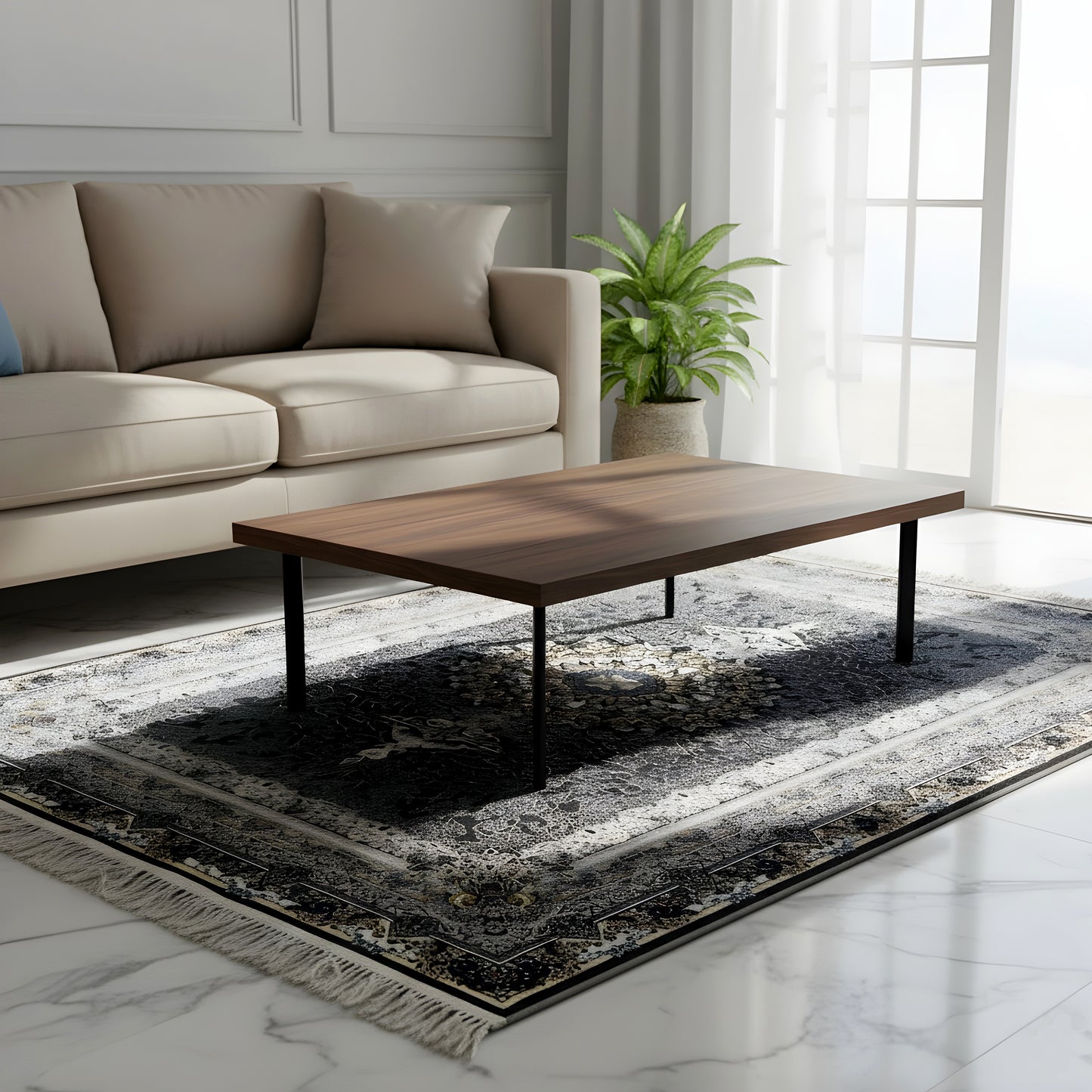 オリエント絨毯 パリ 黒 160x230 cm