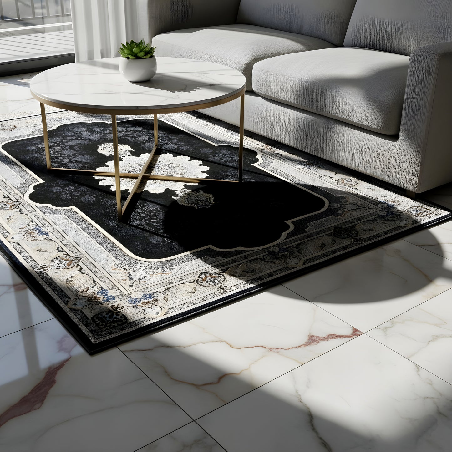 カーペット アラス ブラック 160x230 cm