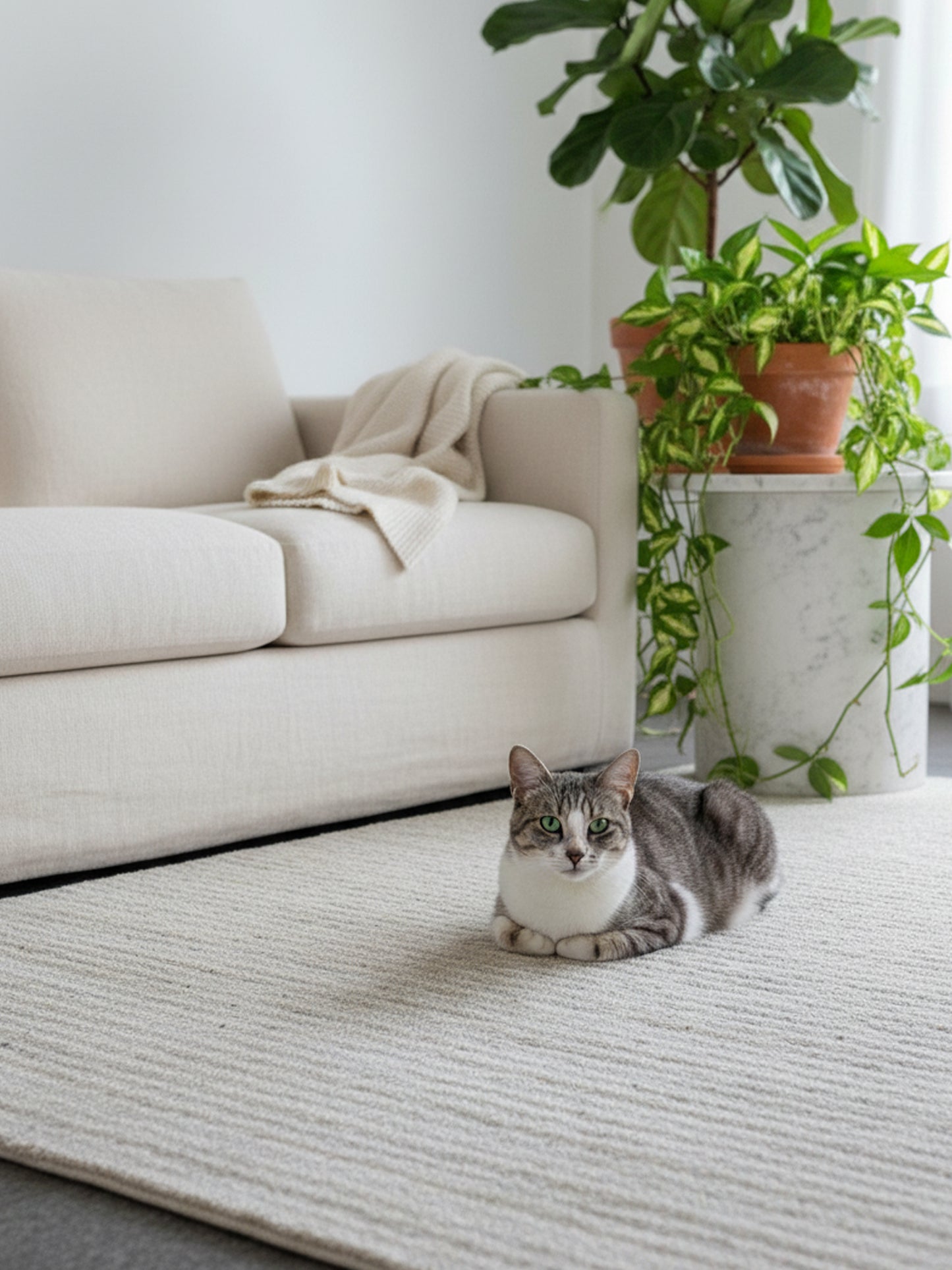 ギャベ織機 ベージュ - 202x143 cm