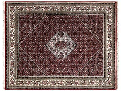 Traditioneller Bidjar Perserteppich rot mit geometrischen Ornamenten