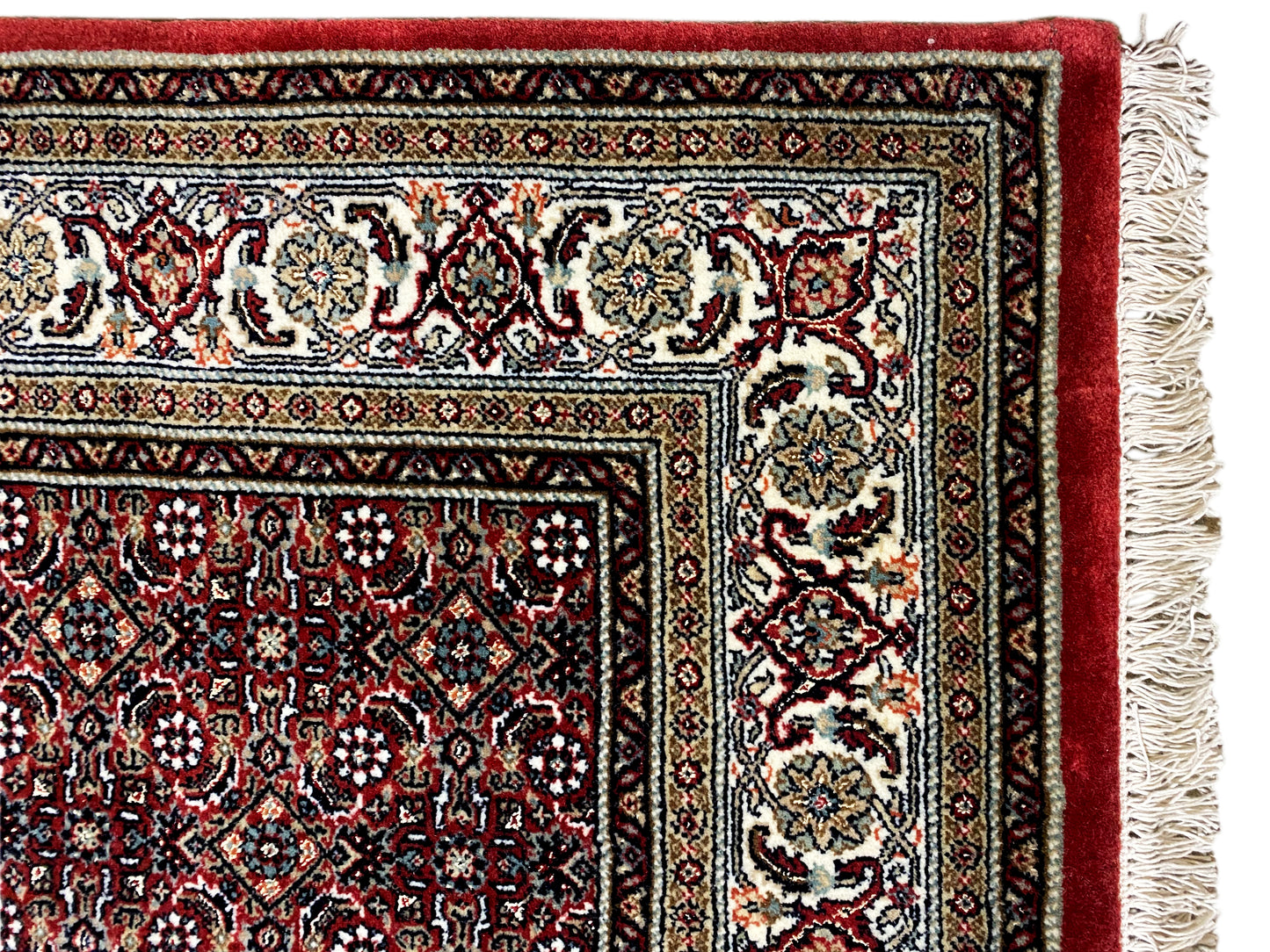 Perser-inspirierter Teppich in Rot mit ornamentaler Bordüre