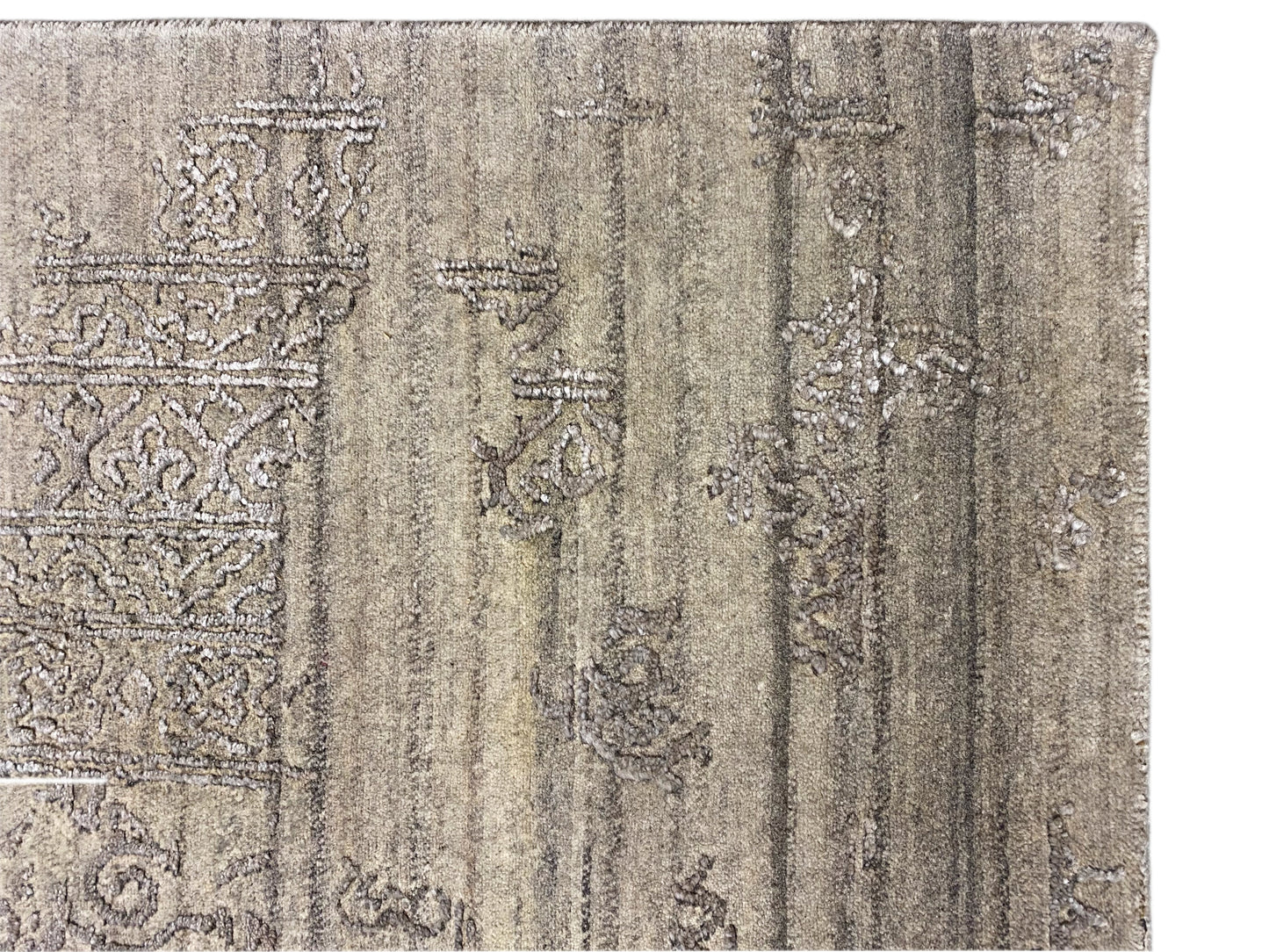 Abstrakter Handknüpf Teppich aus Wolle und Viskose