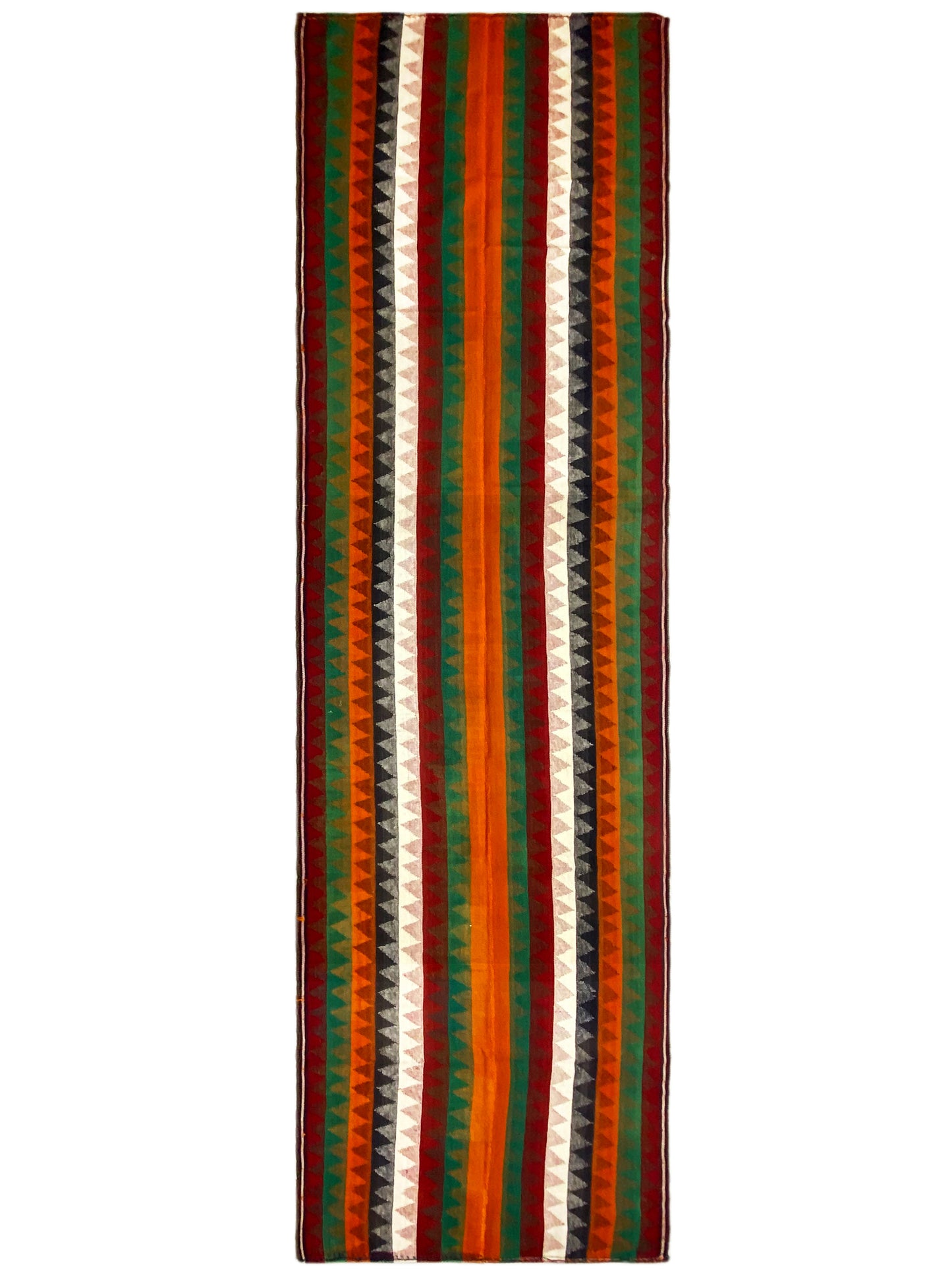 Schlafzimmer Jajim Läufer aus handgesponnener Wolle im klassischen Streifenmuster