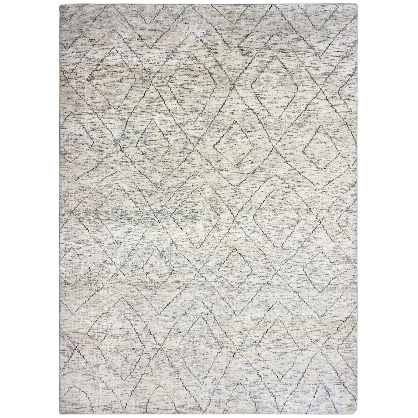 Handgeknüpfter Berber Wollteppich in Hellgrau mit dezentem Muster