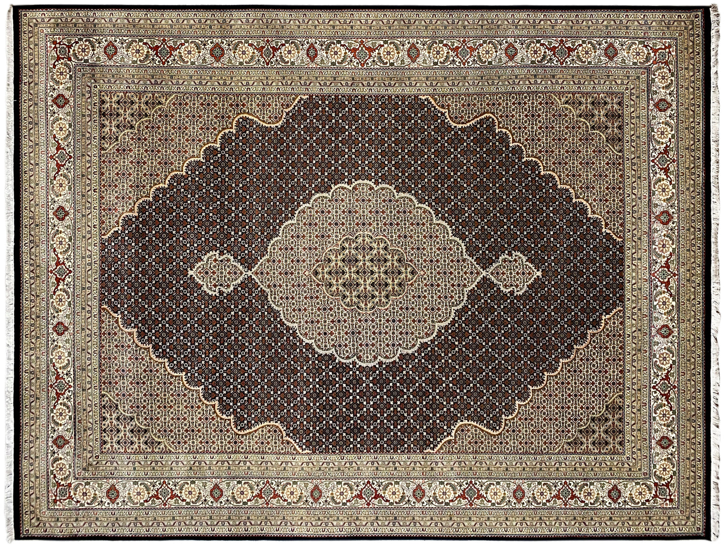 Indo Tabriz Teppich aus Wolle und Seide langlebige Qualität